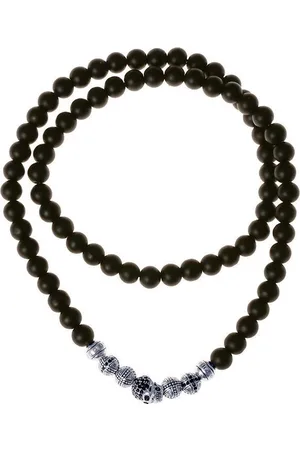 Mendes Heren ketting - Kralen ketting - Agaat - - Doodshoofd