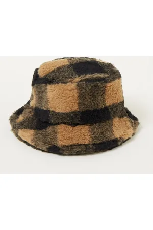 Stand Studio Wera Bucket Hat - Wolblend met ruitdessin - / Zwart Maat M