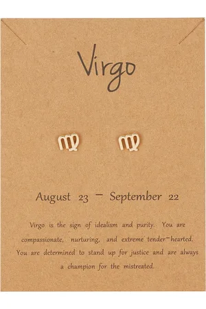 Bixorp Stars Maagd / Virgo Oorbellen Goudkleurig Sterrenbeeld - Zodiac Oorknopjes