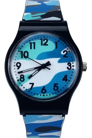 Fako Bijoux® Kinderhorloge - Camouflage Army - Blauw
