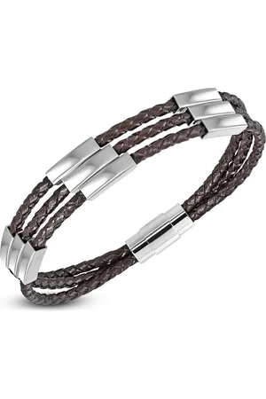Amanto Armband Felker A - Leer - 316L Staal - Magnetisch - 9mm - 22cm