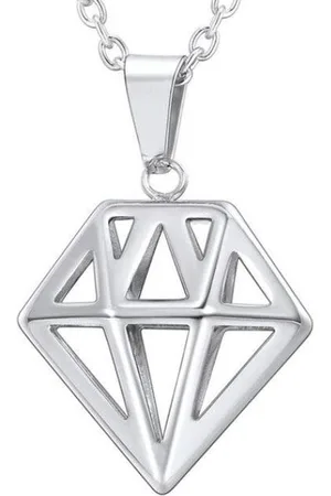 Mendes Heren ketting Edelstaal Diamant Zilverkleurig