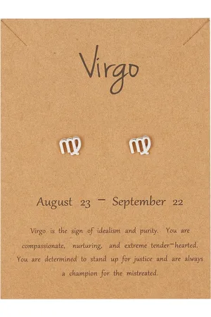 Bixorp Stars Maagd / Virgo Oorbellen Zilverkleurig Sterrenbeeld - Zodiac Oorknopjes