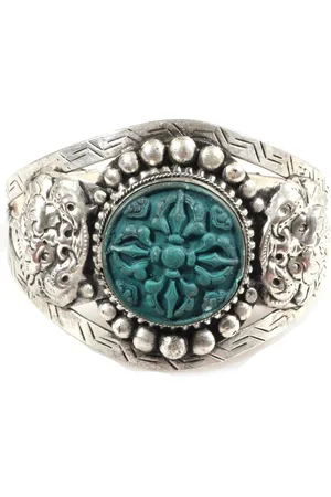 Dames - armband - rvs - 925 - turkoois - turquoise - buddha - 6mm - 17cm