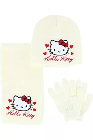 Hello Kitty | Winterset | 3-delig | Muts, Sjaal & Handschoenen | Wit | 54 cm