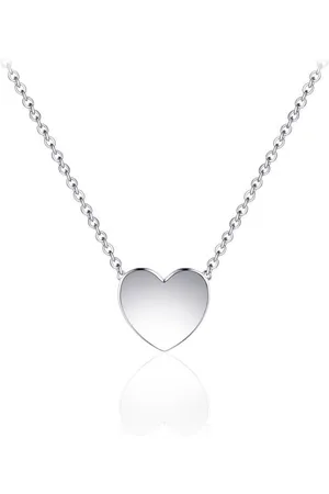 Juwelier Emo Hart Ketting - Zilveren Ketting met hanger - 01130 - L 45 CM - DIAMETER 10 MM