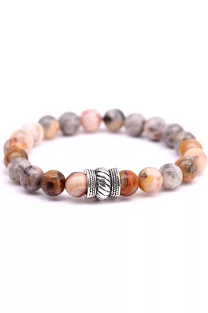 FortunaBeads – Bali Crazy Agaat – Kralen Armband Heren – – 18cm