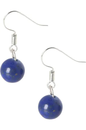 Bixorp Gems Lapis Lazuli Edelstenen Oorbellen - Blauwe Dames Oorbellen met Kraaltjes - Edelsteen Oorhangers - Cadeau voor Meisjes & Vrouwen