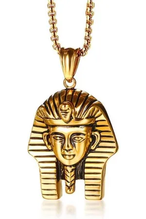 Mendes Heren ketting - Kettinghanger - Egyptisch - Farao - - Edelstaal - Verguld