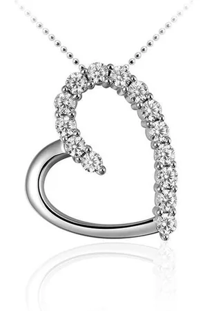 Juwelier Emo Hart Ketting Fantasiemodel - Zilveren Ketting met hanger - 01110 - 45 CM