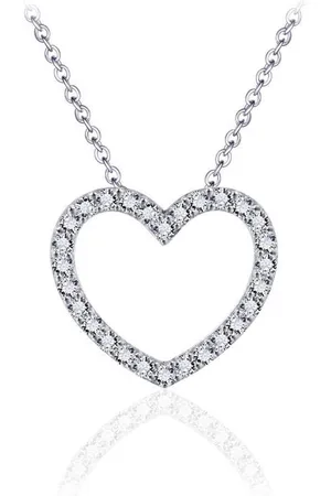 Juwelier Emo Zilveren Ketting met hanger - Hart Ketting - 01125 - L 45 CM - DIAMETER 18 MM