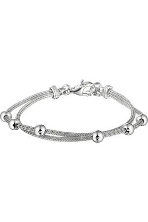 GLAMS Armband bolletjes 18 + 2,5 cm - Zilver