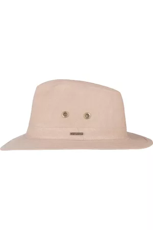 Hatland UV Fedora hoed voor heren - Yannick - Khaki - maat S (55CM)