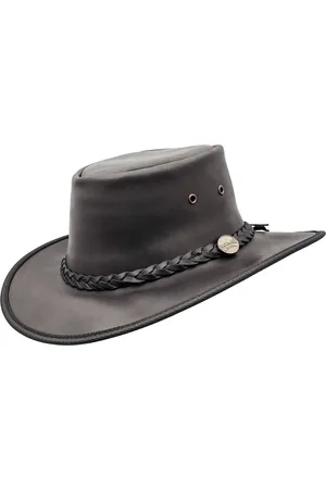 Barmah Leren hoed SQUASHY - Full Grain opvouwbaar S