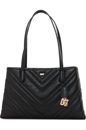 DKNY Leren Schoudertas Madison Tote Bag Zwart