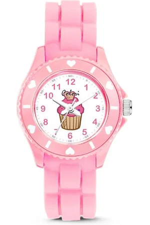 Colori Kidz 5 CLK119 Kinderhorloge met Cupcake - Siliconen Band - Ø 30 mm - Roze