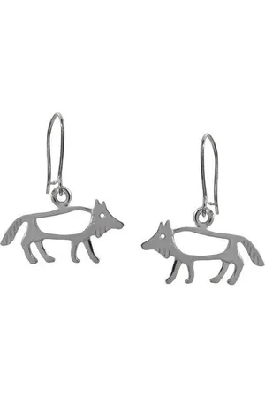 AuBor Oorbellen, hang, Kleine zilveren wolf
