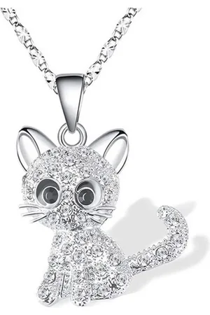 Fashion Jewelry Halsketting - Collier met katje (wit - 20 mm)
