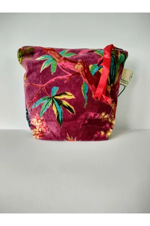 Imbarro Pouch - Toilettas - Etui - Make-up tas - Paradise sweet - Fluweel - Cadeautje - Boho