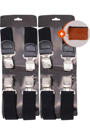 Safekeepers Heren Accessoire bretels - Bretels heren - Bretels - bretels heren volwassenen - bretellen voor mannen - bretels heren met brede clip - X model - 2 Stuks -2 x Zwart