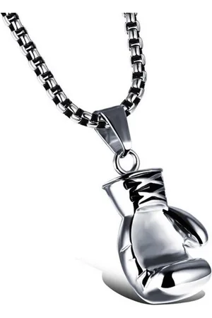 Mendes Heren ketting - Kettinghanger - - Boxin Gloves - Edelstaal - Zilverkleurig