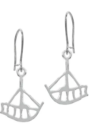 AuBor Oorbellen, hang, Kleine zilveren boot