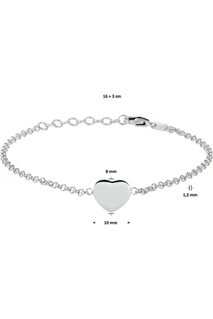 Cataleya Jewels Armband hart 16-19 cm 1,2 mm