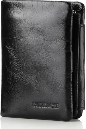 Contacts Leren portemonnee heren leer - portefeuille heren - mannen cadeautjes cadeau voor man - portemonnee heren pasjes houder - Top kwaliteit Leer