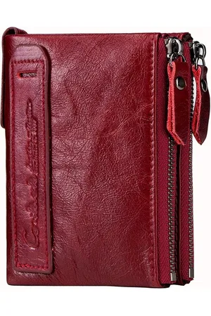 Contacts Leren portemonnee heren Crazy Horse Leather - portefeuille heren - mannen cadeautjes cadeau voor man - portemonnee heren pasjes houder - Top kwaliteit Leer