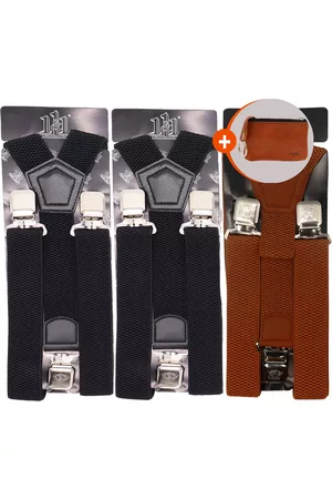 Safekeepers Bretels heren - Bretels 3 stuks - bretels heren volwassenen - bretellen voor mannen - bretels heren met brede clip 3 stuks: zwart en bruin