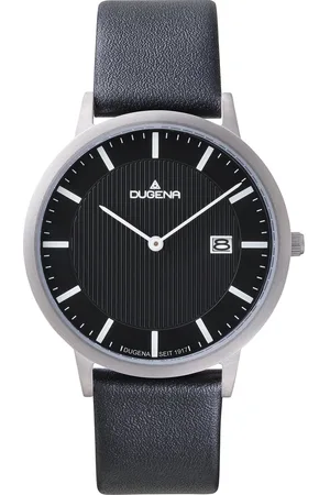 DUGENA Herenhorloges quartz analoog One Size Zilver Zwart 32019400