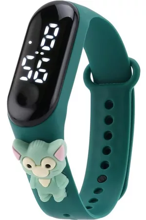 Hidzo Horloges - Kinderhorloge - Digitaal - Dier - Groen - Siliconen