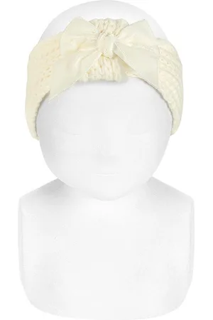 CONDOR Cóndor Hoofdband Gebreid met Velvet Strik | 50.051.011 | Créme | 2-4 jaar | maat S