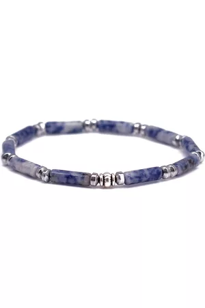 FortunaBeads Fortuna Beads – Italia Blue Spot Stone – Kralen Armband – Heren & Dames – Blauw – 18cm