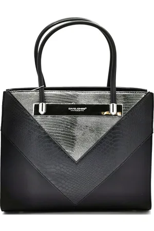 David Jones Modieuze Handtas Zwart - Strak Design - Chique en Stijlvol - (bxhxd) ca. 33cm x 25cm x 12cm