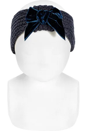 CONDOR Cóndor Hoofdband Gebreid met Velvet Strik | 50.051.011 | /Donkerblauw | 2-4 jaar | maat S