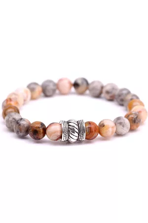 FortunaBeads – Bali Crazy Agaat – Kralen Armband Heren – – 22cm