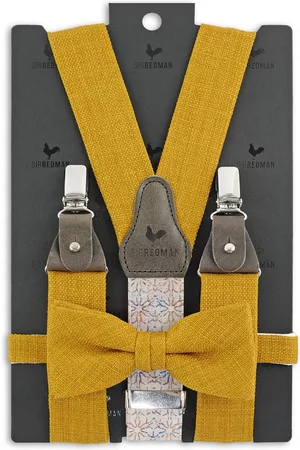 Sir Redman Heren Accessoire bretels - Bretels combi pack - Gracefull Groom yellow - maisgeel