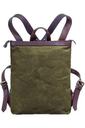 Saccoo Hamburg - Waxed Canvas met Leder Rugzak