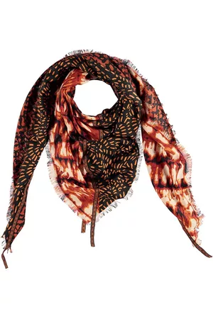 sarlini Dames Sjaals - Sjaal Dames Vierkante Sjaal Oranje Sjaal Vrouwe Sjaal met Camouflage Print