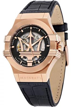 Maserati Heren Gouden Horloges - Potenza Horloge - heren horloge - Roségoud - diameter 42 mm - Rose Gold toned Stainless Steel