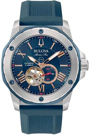 BULOVA Heren Horloges - Marine Star Horloge - heren horloge - Blauw - diameter 45 mm - roestvrij staal