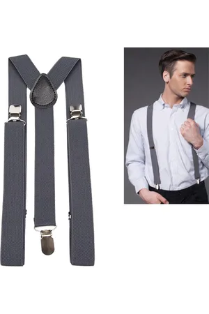 Bretels - /Donkergrijs - met stevige clip - luxe - heren bretels - unisex
