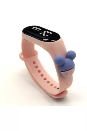 Hidzo Horloges - Kinderhorloge - Digitaal - Muis - Licht Roze - Siliconen