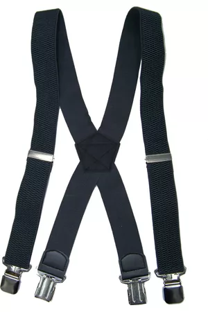 Flores Lederwaren Heren - Dames Bretels – 4 brede stalen clips bretel - Unisex volwassenen -Motorrijders – Spijkerbroek – Beroepskleding – Skikleding – Kleur: .