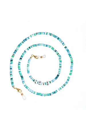 Fashion Favorite Zonnebril Ketting LOVE - Green / Blue | 70 cm | Brillenkoord Bijoux / Polyemeer |