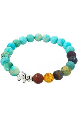 Fako Bijoux® Buddha Armband - Chakra Reiki - Olifant - Turquoise