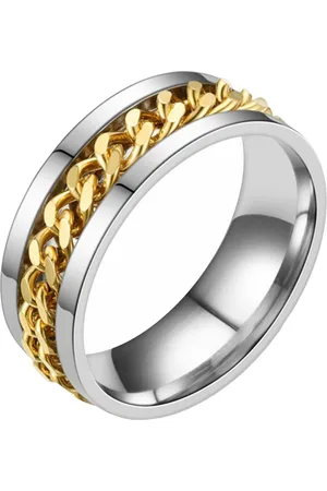 Fako Bijoux® Fidget Ring - Anxiety Ring - Angst Ring - Stress Ring - Spinning Ring - Draairing - RVS - - EU:57 - USA:8 - 18mm