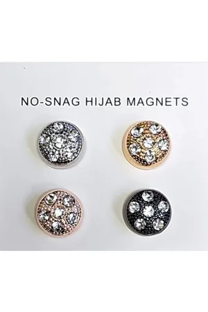 Fako Bijoux® 4x Magnetische Broche Kristal - Magneetbroche - Hoofddoek Magneet - Sjaal - Hijab - Abaya - 12mm - Set 4 Stuks