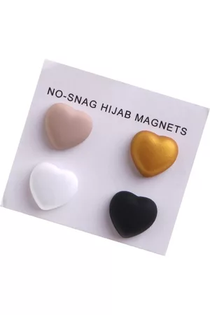 Fako Bijoux® 4x Magnetische Broche Hart - Magneetbroche - Hoofddoek Magneet - Sjaal - Hijab - Abaya - 14mm - Set 4 Stuks